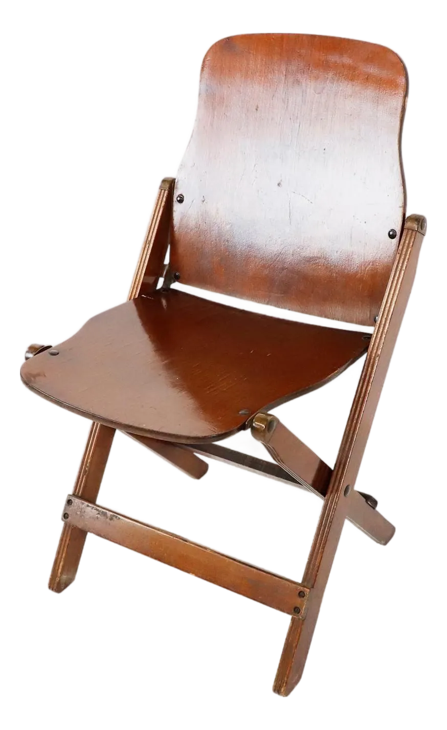 1940s US Army American Seating Company Wooden Folding Chair | Chairish