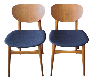 Vintage Danish Teak Dining Chairs, 1960s, Set of 2
