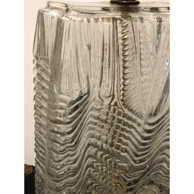 Modern Vintage Ice Glass Table Lamp Underwriters Laboratories Morris Greenspan Modern For Sale - Image 3 of 8