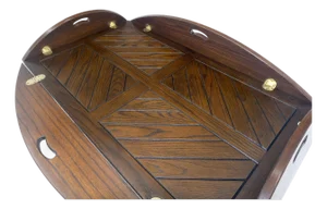 Spanish Colonial Turned Legs Drop Leaves Butlers Tray Coffee Table MINT