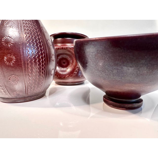 Mid-Century Modern Studio Ceramic Art Vase by Wilhelm Kagel, 1950s, Set of 3 For Sale - Image 3 of 18