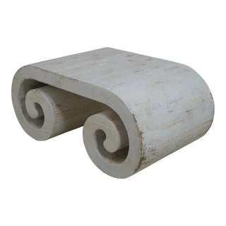 Mid Century Modern Scrolled Painted Coffee Table For Sale