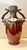 Vintage Oxblood Amphora Vase, Art Deco Red Elephant Handle, Cobalt Drip Glaze For Sale - Image 4 of 12