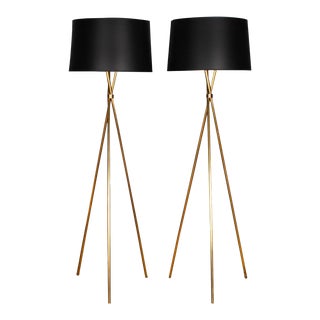Pair of Tri-Plex Floor Lamps From Room and Board For Sale