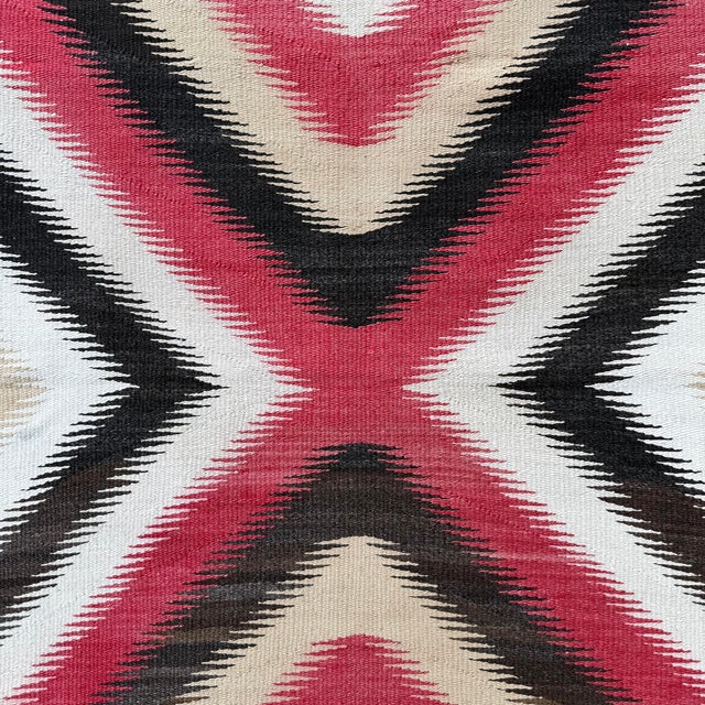 Modern Mounted Early 20th Century Diné Eye Dazzler Rug For Sale - Image 3 of 14