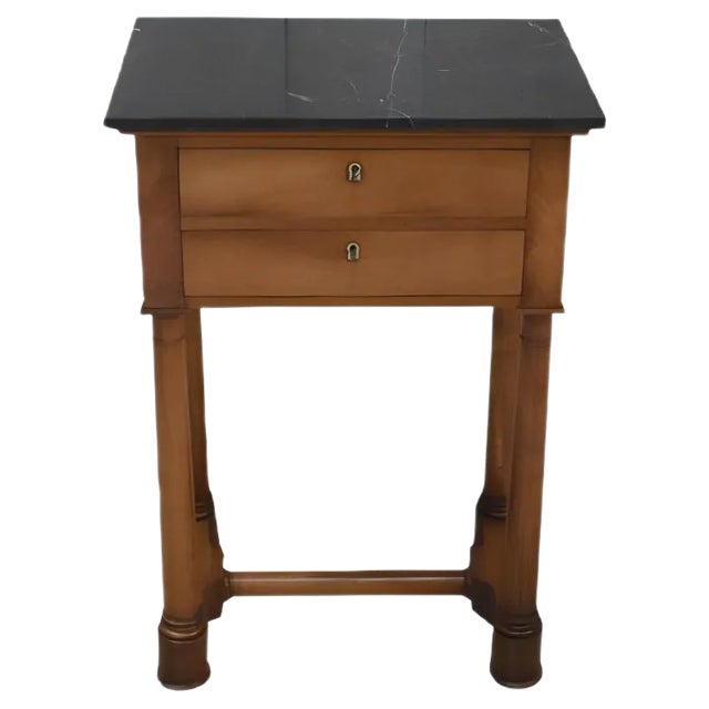 Small Empire Style Solid Birch Side Table, Early 1800s For Sale