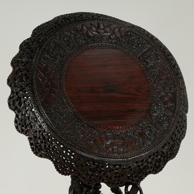 Antique Anglo Indian Carved Rosewood Table For Sale - Image 13 of 18