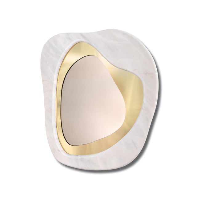Powell Mirror in Estremoz Marble from Insidherland, in New conditions. Designed from 2000 Labeled by Maker