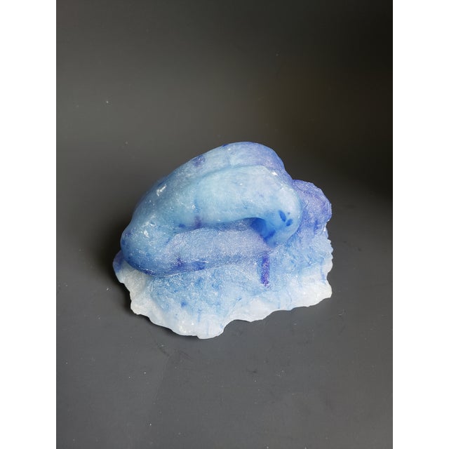 Pate De Verre Glass Woman Figurine Sculpture Signed For Sale - Image 6 of 12