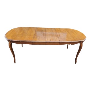 Mid 20th Century French Provincial Walnut Extension Dining Table For Sale