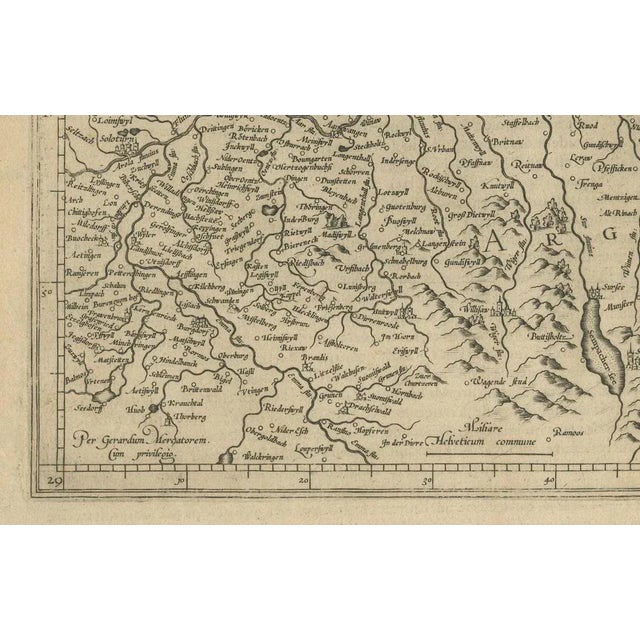 Map of Zurich and Basel Region by Mercator, 1600 For Sale - Image 6 of 11