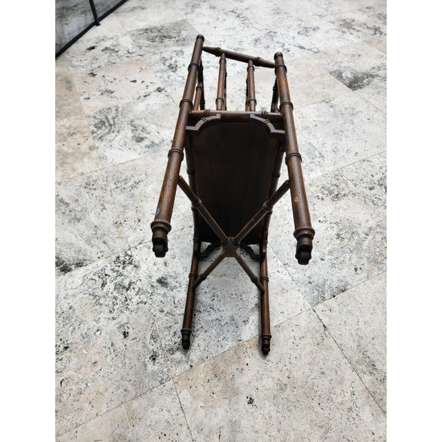 1970s Chic Wood Faux Bamboo Magazine Rack For Sale - Image 10 of 11