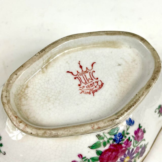 Late 20th Century Hand Painted Shallow Bowl With Flowers For Sale In San Francisco - Image 6 of 7
