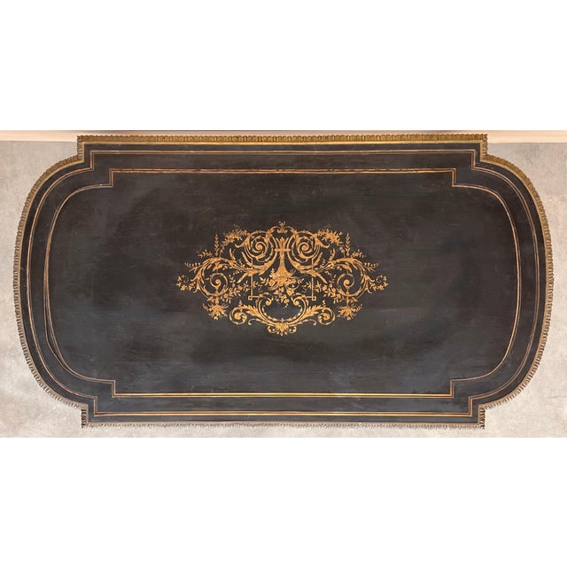 Black Mid 19th Century Ebonized Center or Writing Desk Table, Napoleon III Period For Sale - Image 8 of 18