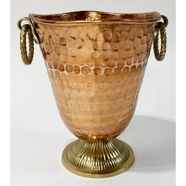 Vintage Hammered Copper and Brass Champagne Bucket For Sale - Image 11 of 11
