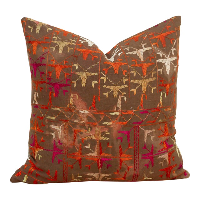 Sangrul Scroll, Antique Phulkari Pillow Cover For Sale