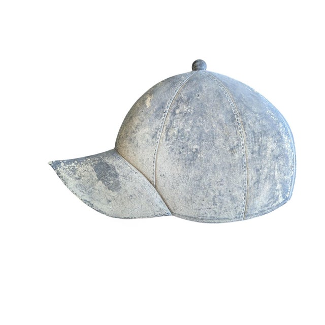 Paint Vintage Trompe Loeil Plaster Ball Cap Hat Sculpture For Sale - Image 7 of 13