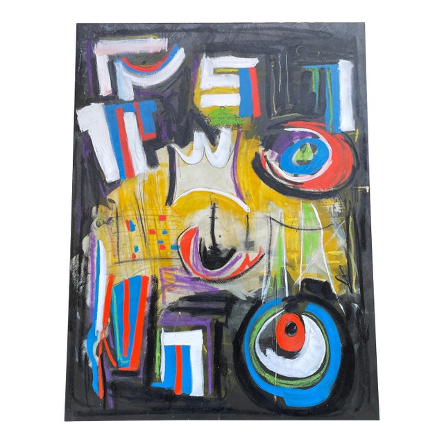 John Schwab Bucks County, Pa Abstract Expressionist Cubist Oil Painting Kandinsky Style For Sale