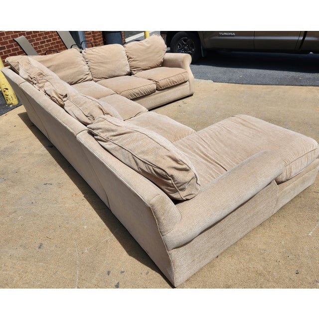 Beige Beige Four-Piece Sectional Sofa Attributed to Arhaus Camden-Style For Sale - Image 8 of 9