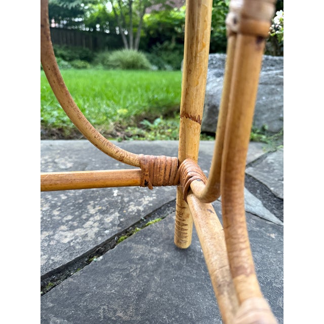Vintage Wicker Rattan End / Drinks Table Mid 20th Century For Sale - Image 12 of 14