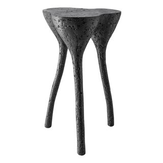 Live Edge Black Side Table or Nightstand by Donatas For Sale