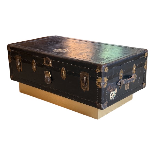 Vintage R.L. Macy Steamer Trunk on Base For Sale