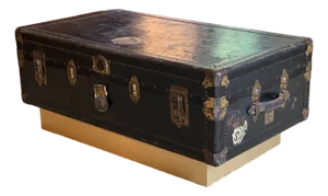 Vintage R.L. Macy Steamer Trunk on Base