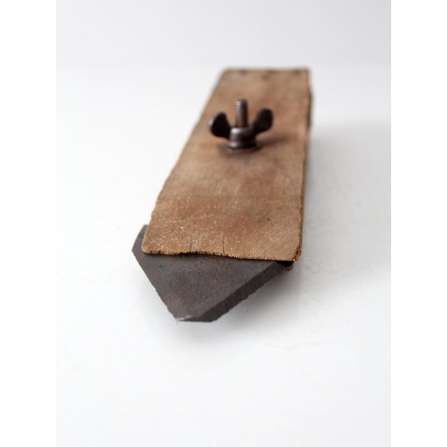 Wood Antique Primitive Wooden Scraper Hand Tool With Adjustable Blade For Sale - Image 7 of 9