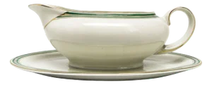 Art Deco Gravy Boat & Underplate from Giesche Pottery, Poland, 1920s