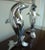 Pair of 70's Chromed Upright Swimming Dolphins For Sale - Image 4 of 6