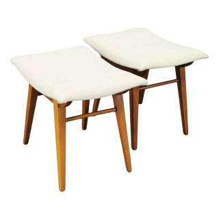 Beech Wood Stools by Závod Malacky, Czechoslovakia, 1970s, Set of 2 For Sale