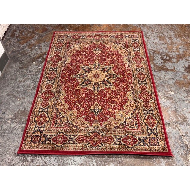 Textile 4ft 4in × 6ft 4in Traditional Medallion Area Rug For Sale - Image 7 of 12
