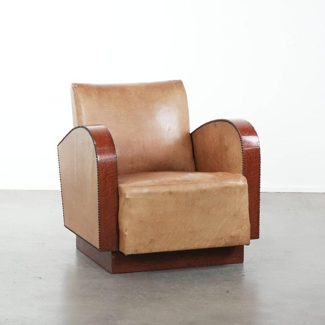 Art Deco Armchair in Cowhide Leather For Sale - Image 18 of 18