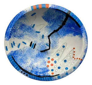 Blue Wood Bowl