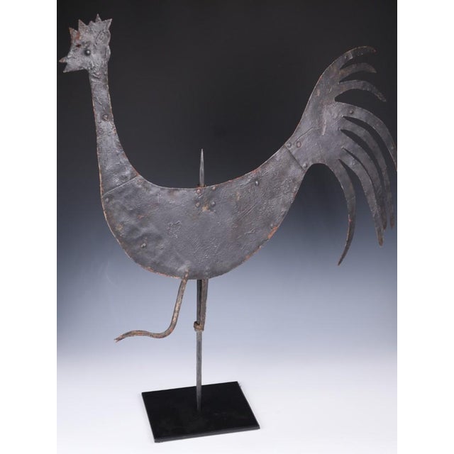 French Artist, Large Handcrafted Cockerel Sculpture, 1880, Iron For Sale - Image 10 of 18