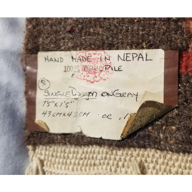 1980s 1980s Small Tibetan Tapestry Depicting a Dragon For Sale - Image 5 of 6