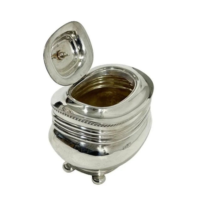 English Sterling Silver Tea Caddy, Sheffield, 1907 For Sale - Image 4 of 6