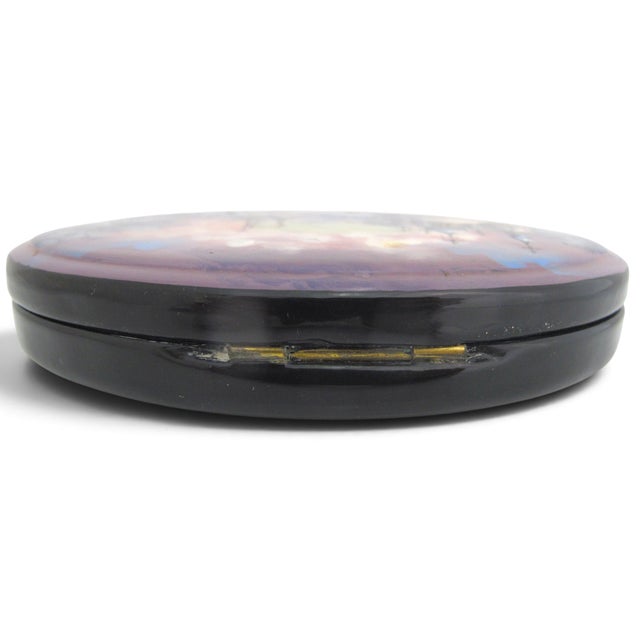 Russian Fedoskino Hand Painted Winter Suzdal Lacquer Mother of Pearl Box Signed For Sale In Portland, OR - Image 6 of 10