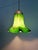 Green marbled opaline glass and brass pendant light, produced by the german manufacturer peill & putzler, 1970s...