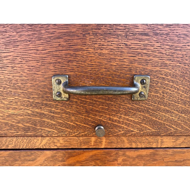 Antique Quarter -Sawn Oak Four Drawres File Cabinet For Sale - Image 13 of 15