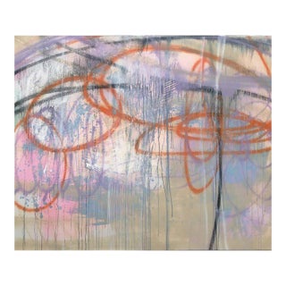 Mirtha Moreno Abstract Expressionist Painting on Panel Titled "Social Distance"" 2020 For Sale