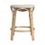 Spritely Home Accent Furniture Tobias 18 in. Seat Height Round Rattan Dining Stool, White/Tan Dot / Natural Rattan Frame For Sale - Image 4 of 7