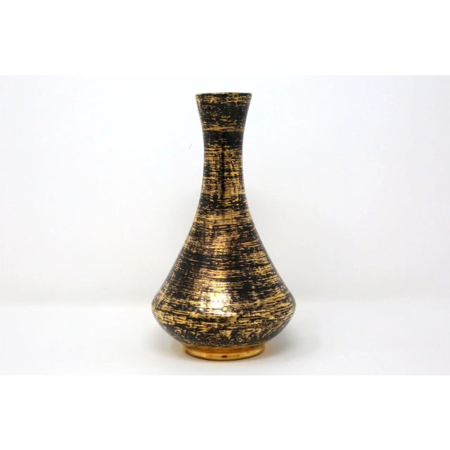 Mid-Century Modern Vintage Stangl Pottery "Black Gold" Hand-Painted Vase For Sale - Image 3 of 8