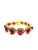Bochic “Capri” Vintage Natural Ruby & Diamond Bracelet Set In 18K & Silver For Sale - Image 10 of 12