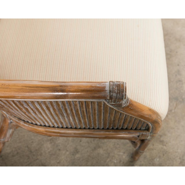 McGuire Pair of McGuire Style Organic Modern Rattan Barrel Chairs For Sale - Image 4 of 12