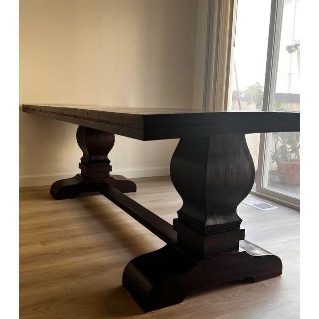 Heavy Solid Wood Dining Table For Sale In San Francisco - Image 6 of 12