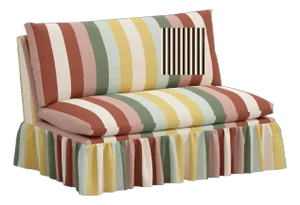 *CUSTOM for KR* Spritely Home Ruffle Settee in Chocolate Stripe
