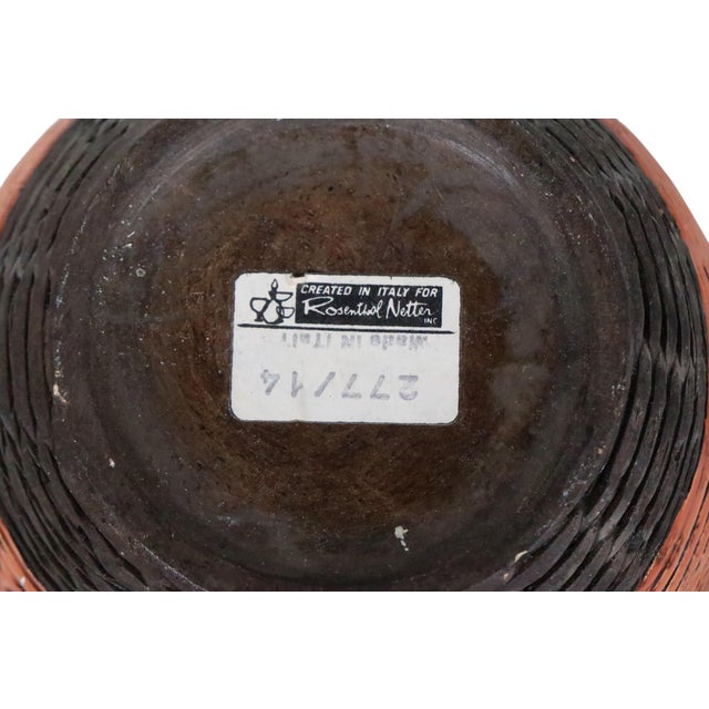 Orange Mid Century Flower Pot Polychrome Pottery Vase Rosenthal Netter C 1950/60's For Sale - Image 8 of 8