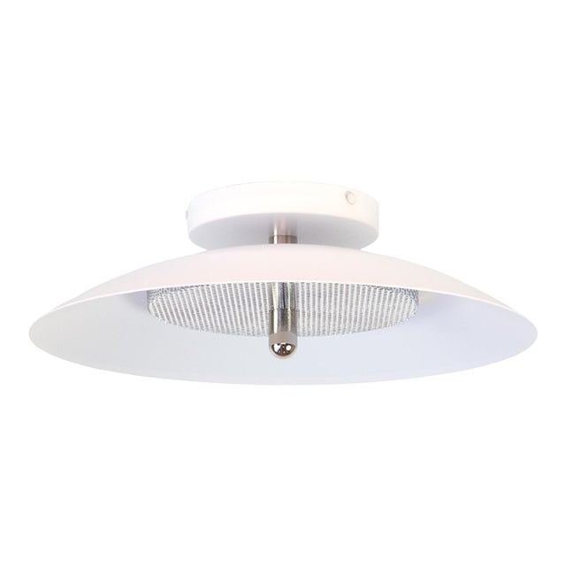 Signal Flush Mount, White & Nickel, From Souda, Modern, Minimal, Led Ceiling Light For Sale