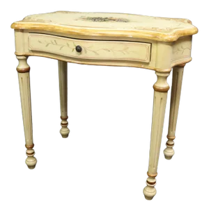 French Style Cream Painted and Gilt Serpentine Side Table